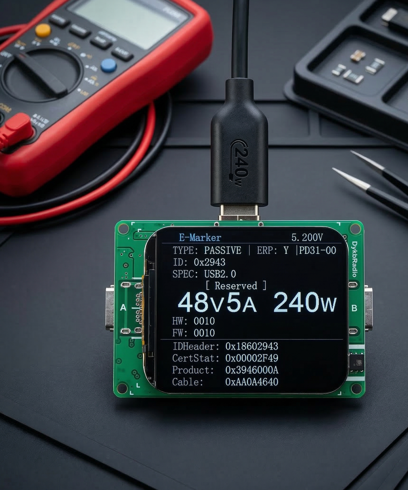 Certified [A-S] - USB-C E-marker Tester Reader